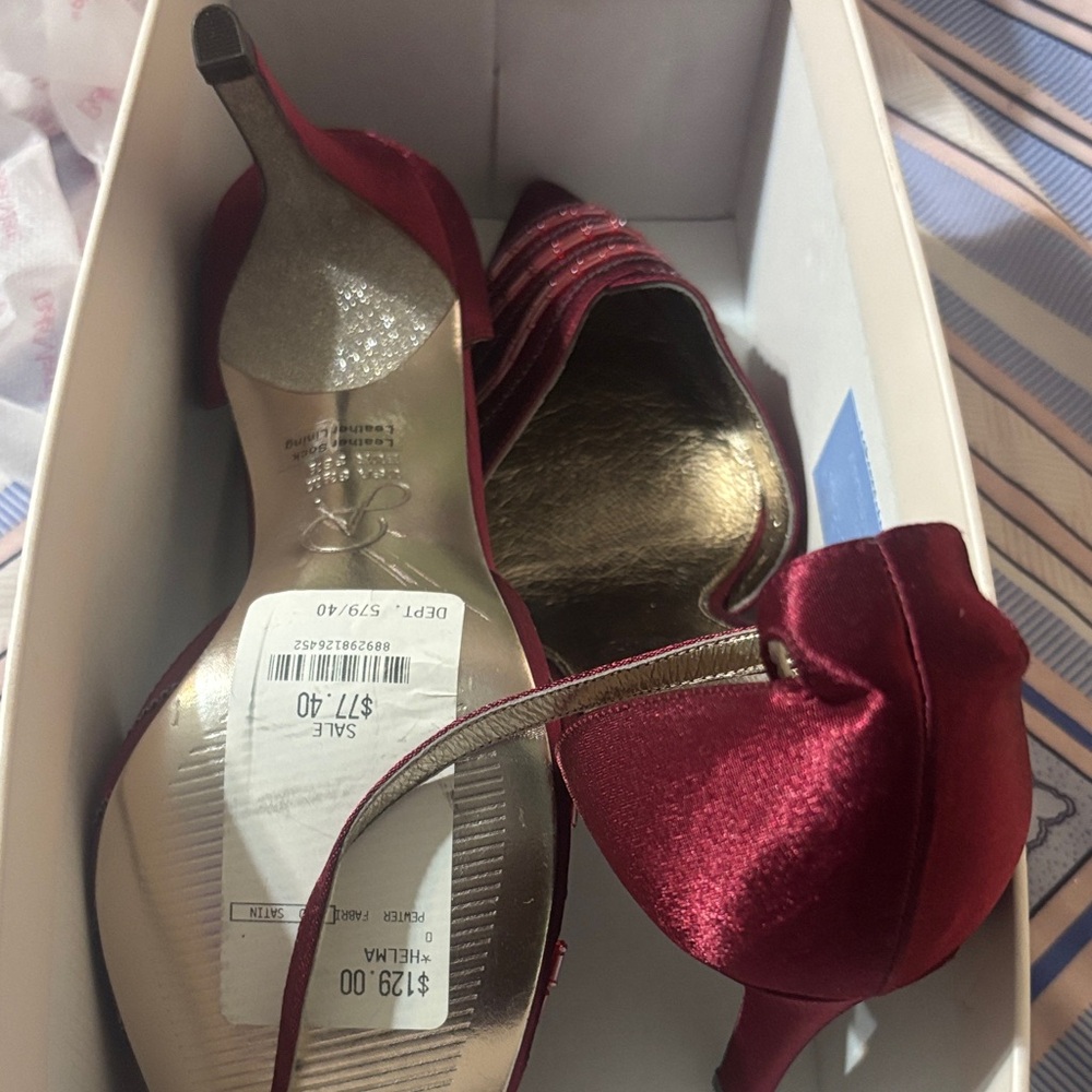 Adrianna Papell Red Satin Heels